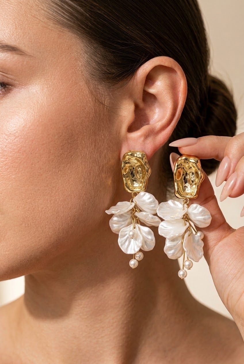 گوشواره pearl and shell